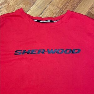 SHERWOOD Men’s Fiery Red Soft Cotton Blend Sporty Athletic Hockey Rink T-shirt